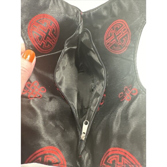 Asian Handbag Red Zipper Purse Oriental Cheongsam Dress - Picture 8 of 10